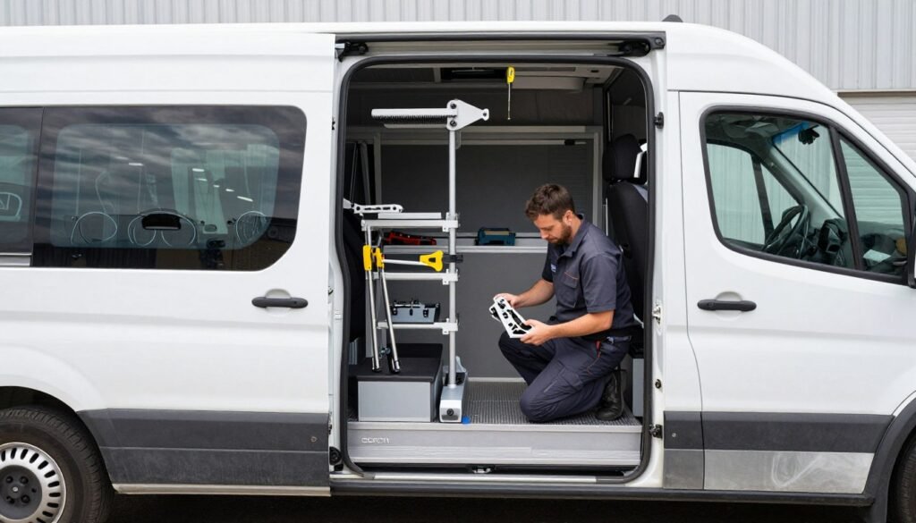 Service Bus mit Ersatzteilen und Montagewerkzeug