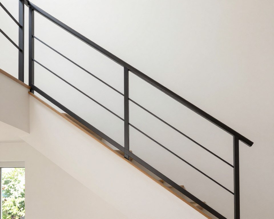 Straight stairlift rail system mounted on residential staircase in Flensburg